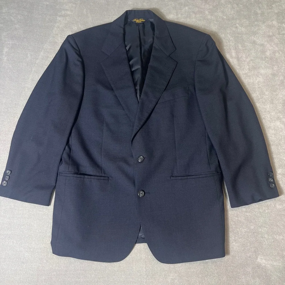 VTG Brooks Brothers Makers Brooksease Navy Blue Blazer Sport Coat Mens 39 Short